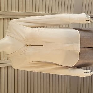 Express Womans Sz XS Sheer Top Delicate Look Zip Down